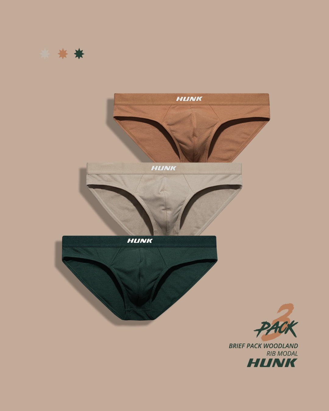 Woodland 3-pack Briefs - HUNK Menswear